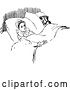 Vector Clip Art of Retro Lonely Wife in Bed by Her Husband by Prawny Vintage