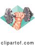 Vector Clip Art of Retro Low Polygon Geometric Hand Holding up a Dumbbell in a Diamond by Patrimonio