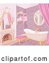 Vector Clip Art of Retro Luxurious Pink Castle Bathroom by Pushkin
