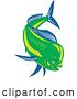 Vector Clip Art of Retro Mahi Mahi Dolphin Fish Swimming 1 by Patrimonio