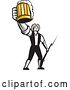 Vector Clip Art of Retro Male American Patriot Toasting with a Beer Mug and Holding a Bayonet by Patrimonio