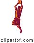 Vector Clip Art of Retro Male Basketball Player Doing a Jump Shot 3 by Patrimonio