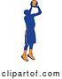 Vector Clip Art of Retro Male Basketball Player Doing a Jump Shot 4 by Patrimonio