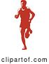 Vector Clip Art of Retro Male Marathon Runner in Red and White by Patrimonio