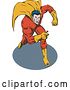 Vector Clip Art of Retro Male Superhero Running and Pointing 2 by Patrimonio