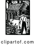 Vector Clip Art of Retro Man Carrying Water to a Cabin by Prawny Vintage