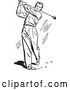 Vector Clip Art of Retro Man Golfing by BestVector