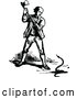 Vector Clip Art of Retro Man Killing a Snake with an Axe by Prawny Vintage