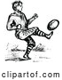 Vector Clip Art of Retro Man Playing Football by Prawny Vintage
