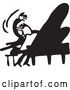 Vector Clip Art of Retro Man Wildly Playing a Piano by BestVector