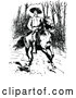Vector Clip Art of Retro Man with a Rifle on a Horse by Prawny Vintage