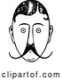 Vector Clip Art of Retro Mans Face with a Mustache 2 by Prawny Vintage