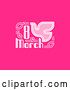 Vector Clip Art of Retro March 8th International Women's Day Design with a Dove on Pink by Elena