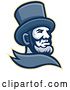 Vector Clip Art of Retro Mascot of Abraham Lincoln in a Top Hat by Patrimonio
