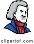 Vector Clip Art of Retro Mascot of Thomas Jefferson by Patrimonio