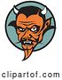 Vector Clip Art of Retro Mean Old Male Devil with Fangs and Horns by Andy Nortnik