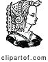 Vector Clip Art of Retro Medieval Lady and Headdress 6 by Prawny Vintage
