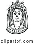 Vector Clip Art of Retro Medieval Woman and Headdress 7 by Prawny Vintage