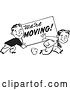Vector Clip Art of Retro Men Carrying a We're Moving Sign by BestVector