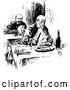 Vector Clip Art of Retro Men Dining Alone by Prawny Vintage