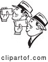 Vector Clip Art of Retro Men Drinking Beer Together by BestVector
