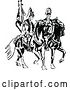 Vector Clip Art of Retro Men on Horseback by Prawny Vintage