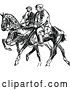Vector Clip Art of Retro Men on Horses by Prawny Vintage