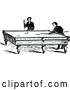 Vector Clip Art of Retro Men Playing a Game of Billiards Pool by Prawny Vintage