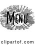 Vector Clip Art of Retro Menu Text with a Sun and Clouds by Prawny Vintage