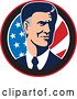 Vector Clip Art of Retro Mitt Romney Republican American Presidential Candidate 2012 by Patrimonio