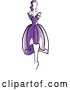 Vector Clip Art of Retro Model in a Purple Dress 2 by Vector Tradition SM