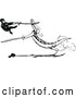 Vector Clip Art of Retro Monkey and Crocodile Sword Fighting by Prawny Vintage