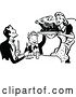 Vector Clip Art of Retro Mother Serving Roasted Turkey by Prawny Vintage