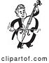 Vector Clip Art of Retro Musician Facing Right and Playing a Bass by BestVector