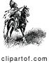 Vector Clip Art of Retro Native American Chief on Horseback by Prawny Vintage