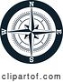 Vector Clip Art of Retro Navy Blue Compass Rose by Vector Tradition SM