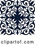 Vector Clip Art of Retro Navy Blue Square Ornate Flourish Design Element by Vector Tradition SM