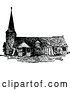 Vector Clip Art of Retro Norman Church in England by Prawny Vintage