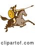 Vector Clip Art of Retro Norse Valkyrie Warrior with a Spear on Horseback 5 by Patrimonio