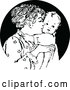 Vector Clip Art of Retro Nurturing Mother Kissing Her Baby by Prawny Vintage