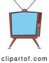 Vector Clip Art of Retro Old Fashioned Square Tv on a Stand by Dennis Holmes Designs