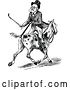 Vector Clip Art of Retro Old Guy Riding Backwards on a Horse by Prawny Vintage