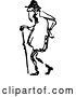 Vector Clip Art of Retro Old Guy Walking with a Cane by Prawny Vintage