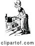 Vector Clip Art of Retro Old Lady Cooking by Prawny Vintage