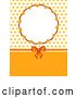 Vector Clip Art of Retro Orange Bow with a Round Frame and Polka Dots by Elaineitalia