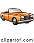 Vector Clip Art of Retro Orange Convertible Coupe Car by Patrimonio