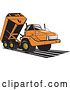 Vector Clip Art of Retro Orange Dump Truck by Patrimonio