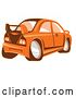Vector Clip Art of Retro Orange Sports Car by Patrimonio