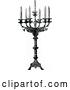 Vector Clip Art of Retro Ornate Candelabra with Seven Tapers by Prawny Vintage