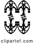 Vector Clip Art of Retro Ornate Wrought Iron Design Element with Flowers by Frisko